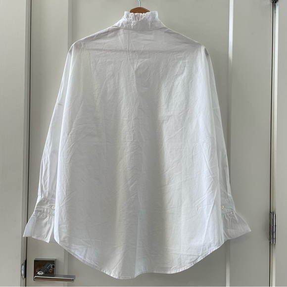 ALEX MILL Women's Easy Ruffle White Shirt Size L - Picture 7 of 13